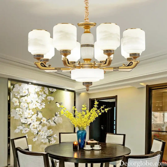 Modern Brushed Glass Chandelier for Living Room and Dining Area Chandelier