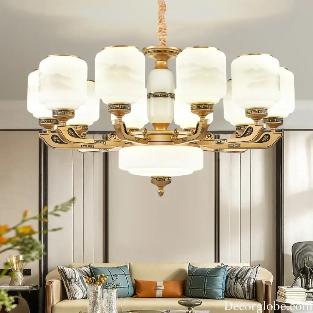 Modern Brushed Glass Chandelier for Living Room and Dining Area Chandelier
