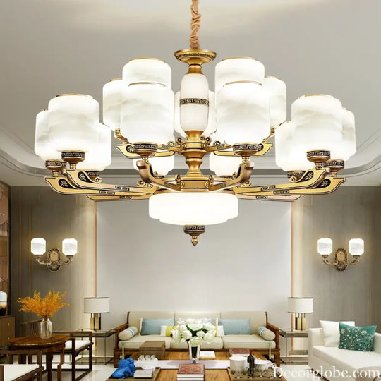 Modern Brushed Glass Chandelier for Living Room and Dining Area Chandelier