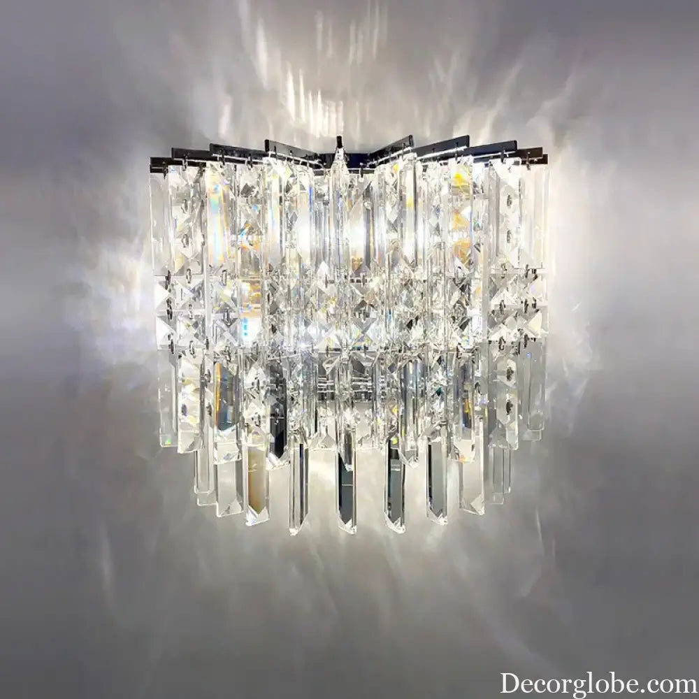 Elegant Modern Crystal Chrome Chandelier - A Luxury Glossy Fixture for Living Rooms, Bedrooms, and Dining Room Decor - DecorGlobe