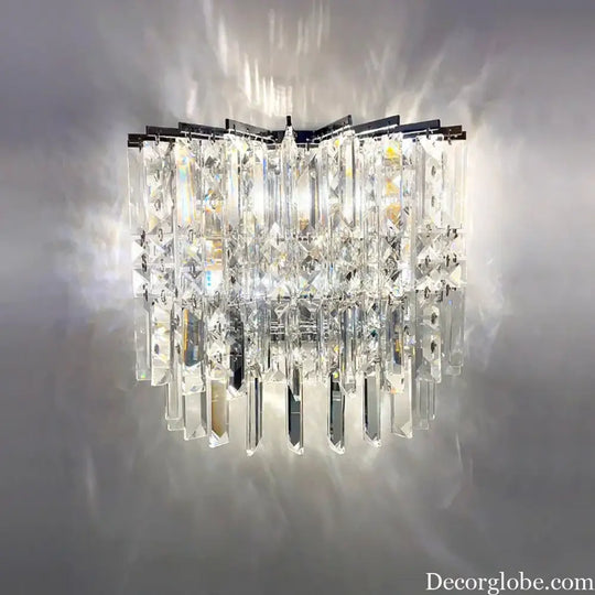 Elegant Modern Crystal Chrome Chandelier - A Luxury Glossy Fixture for Living Rooms, Bedrooms, and Dining Room Decor - DecorGlobe