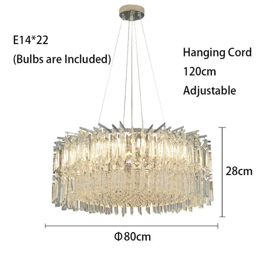 Elegant Modern Crystal Chrome Chandelier - A Luxury Glossy Fixture for Living Rooms, Bedrooms, and Dining Room Decor - DecorGlobe
