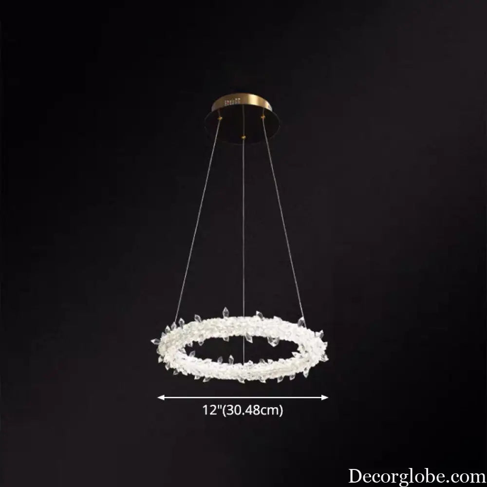 Diana - Modern Crystal Circle Chandelier (Choose Your Size &amp; Tiers) - DecorGlobe