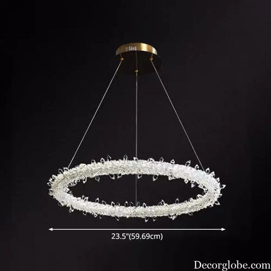 Diana - Modern Crystal Circle Chandelier (Choose Your Size &amp; Tiers) - DecorGlobe