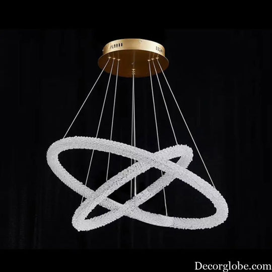 Diana - Modern Crystal Circle Chandelier (Choose Your Size &amp; Tiers) - DecorGlobe