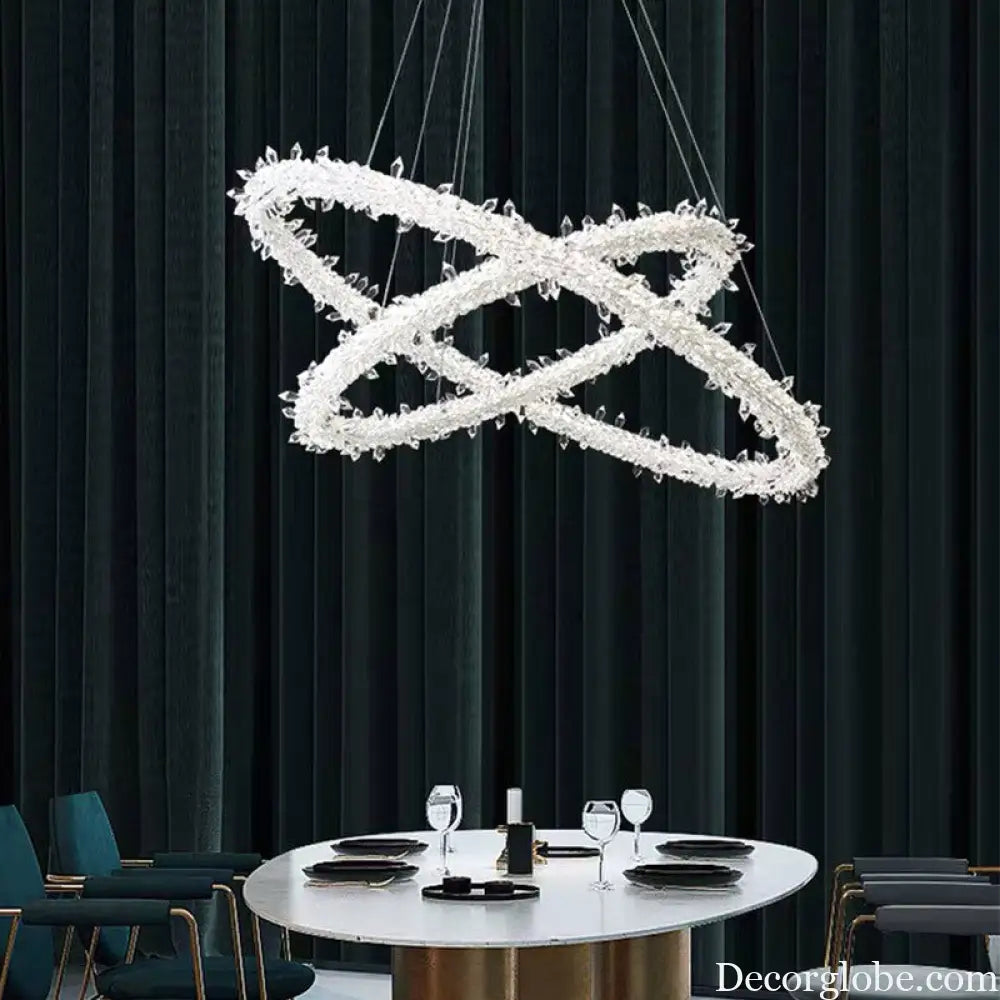 Diana - Modern Crystal Circle Chandelier (Choose Your Size &amp; Tiers) - DecorGlobe
