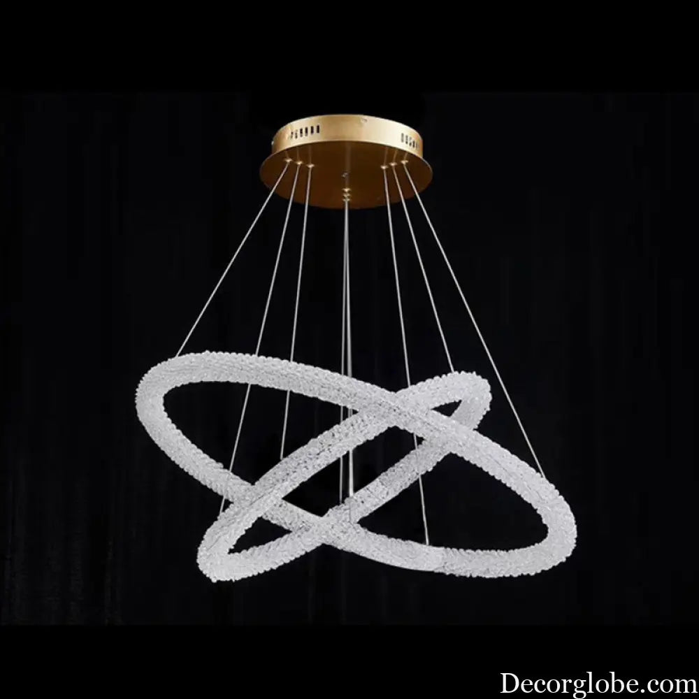 Diana - Modern Crystal Circle Chandelier (Choose Your Size &amp; Tiers) - DecorGlobe