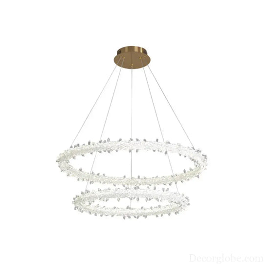 Diana - Modern Crystal Circle Chandelier (Choose Your Size &amp; Tiers) - DecorGlobe