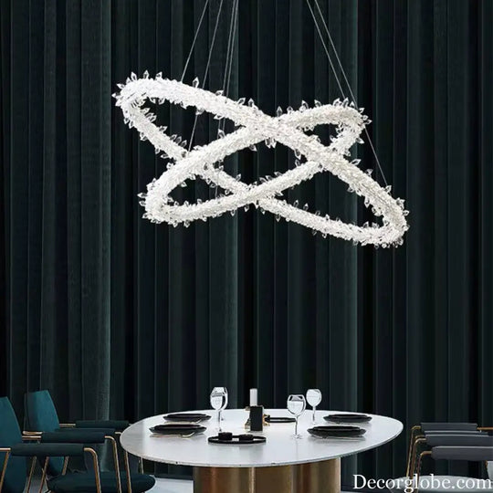 Diana - Modern Crystal Circle Chandelier (Choose Your Size &amp; Tiers) - DecorGlobe