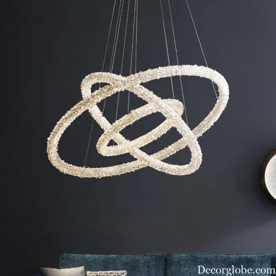 Diana - Modern Crystal Circle Chandelier (Choose Your Size &amp; Tiers) - DecorGlobe