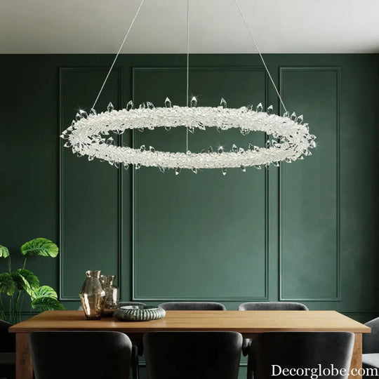 Diana - Modern Crystal Circle Chandelier (Choose Your Size &amp; Tiers) - DecorGlobe