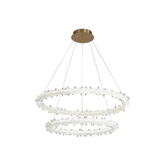Diana - Modern Crystal Circle Chandelier (Choose Your Size &amp; Tiers) - DecorGlobe