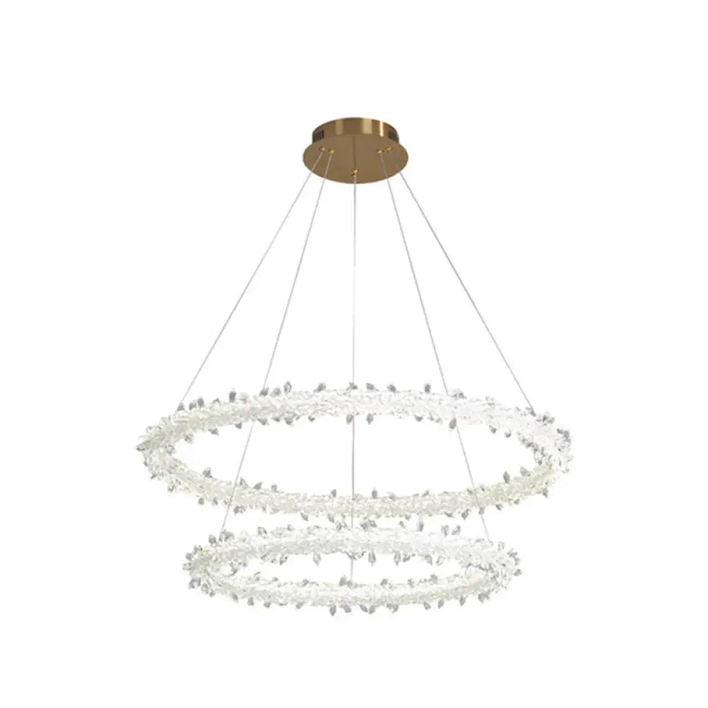 Diana - Modern Crystal Circle Chandelier (Choose Your Size &amp; Tiers) - DecorGlobe