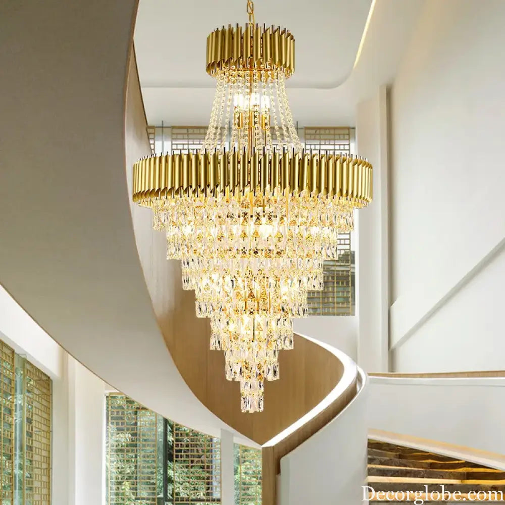 Luxury Modern Chandelier for Living Room - Elegant Gold Decor for Staircases, Hallways, and Spirited Ambiance - DecorGlobe