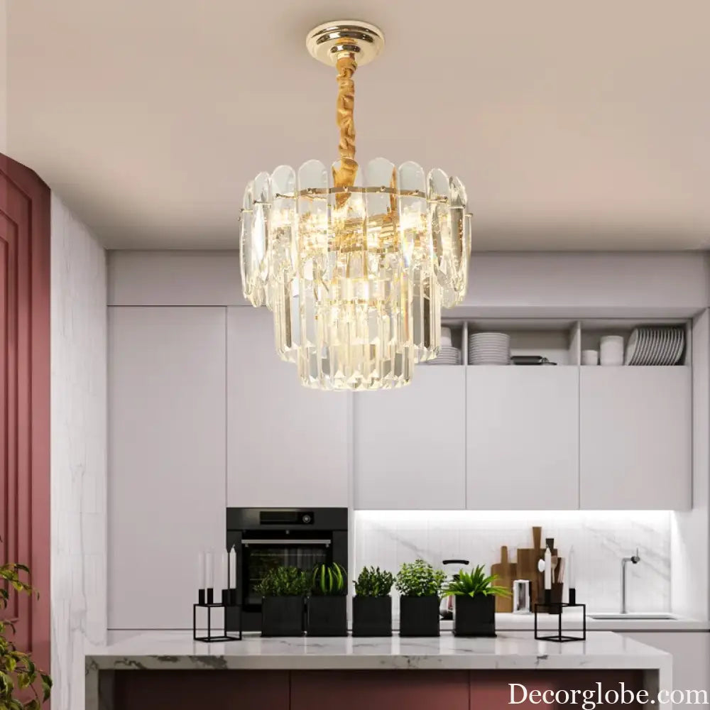 Modern Crystal LED Pendant Lights - Gold Elegance for Living Rooms, Kitchens, Dining Rooms, and Bedrooms in Nordic Loft Style - DecorGlobe