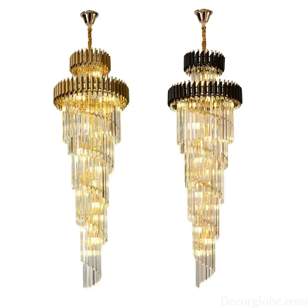 Luxury Modern Crystal Chandelier - Opulent Illumination for Long Lofts, Villa Lobbies, and Chic Living Spaces - DecorGlobe
