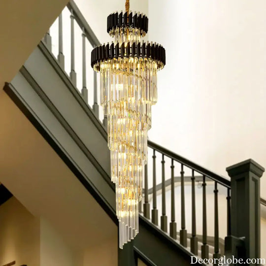 Luxury Modern Crystal Chandelier - Opulent Illumination for Long Lofts, Villa Lobbies, and Chic Living Spaces - DecorGlobe