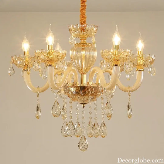 Modern Glass Candle Crystal Chandelier for Living Room and Hotel Chandelier