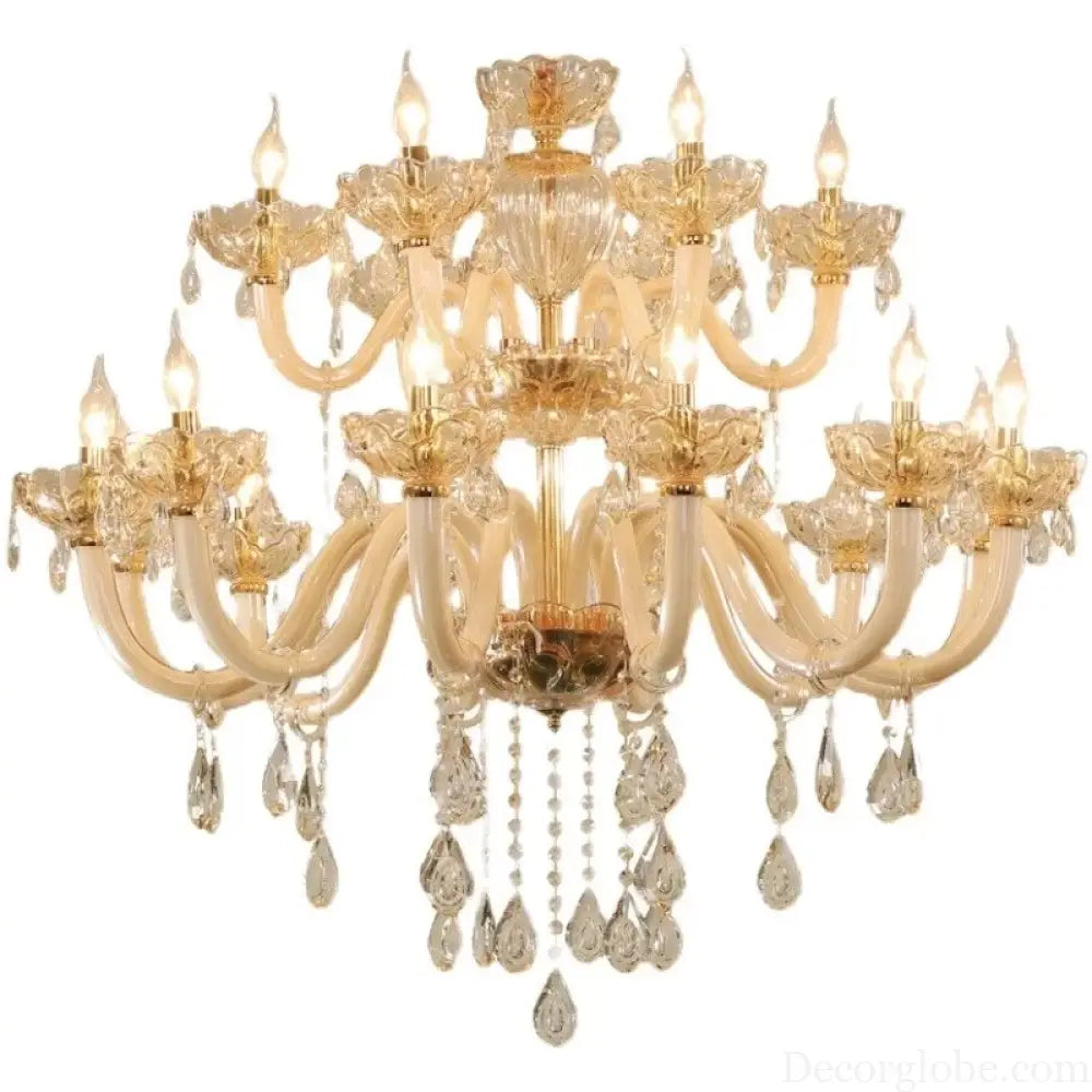 Modern Glass Candle Crystal Chandelier for Living Room and Hotel Chandelier