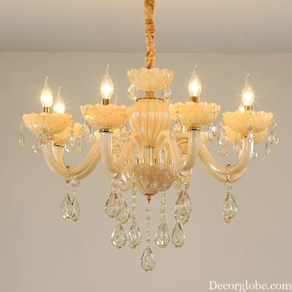 Modern Glass Candle Crystal Chandelier for Living Room and Hotel Chandelier