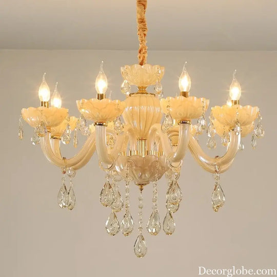 Modern Glass Candle Crystal Chandelier for Living Room and Hotel Chandelier