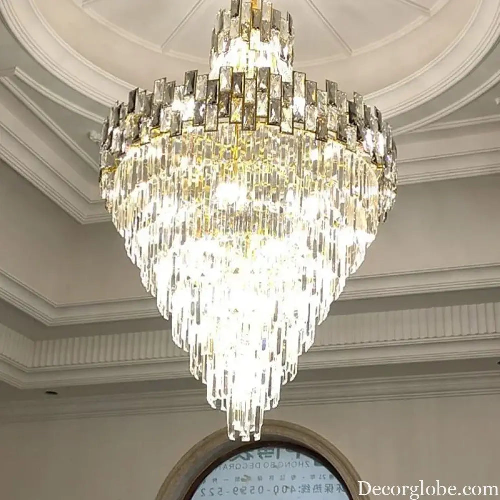 Modern Luxury Glass Crystal Chandelier - Hotel-Grade Decorative Lighting with LED Dimming - DecorGlobe