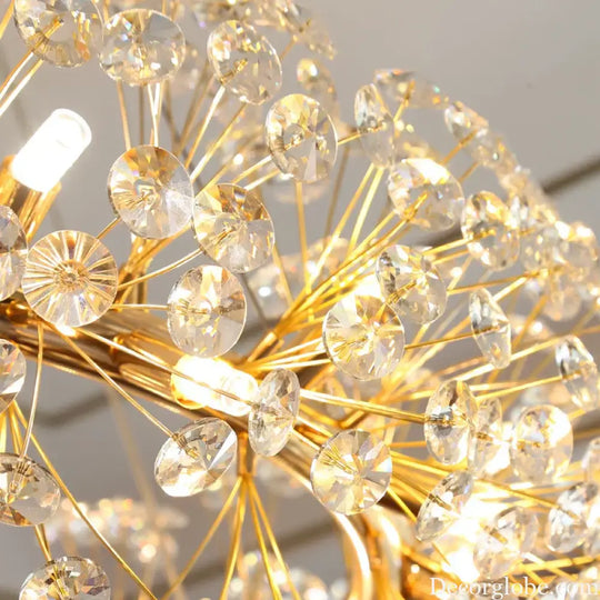 Elegant Modern Gold K9 Crystal Hanging Chandelier - A Luxury LED Fixture for Living and Dining Spaces - DecorGlobe