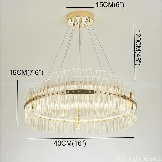 Modern Luxury Round Crystal LED Chandelier – Gold Finish Single Tier Lighting > Ceiling lights > Chandeliers