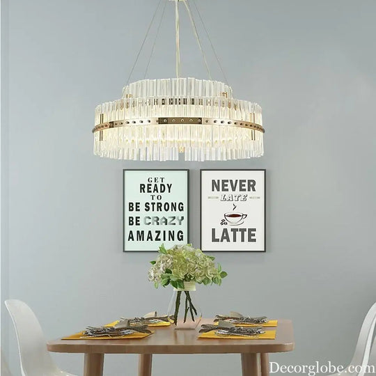 Modern Luxury Round Crystal LED Chandelier – Gold Finish Single Tier Lighting > Ceiling lights > Chandeliers