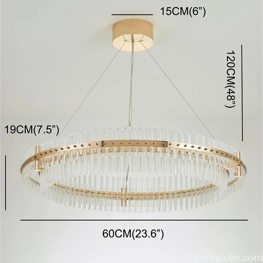Modern Luxury Round Crystal LED Chandelier – Gold Finish Single Tier Lighting > Ceiling lights > Chandeliers