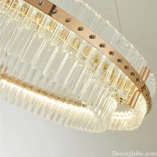 Modern Luxury Round Crystal LED Chandelier – Gold Finish Single Tier Lighting > Ceiling lights > Chandeliers