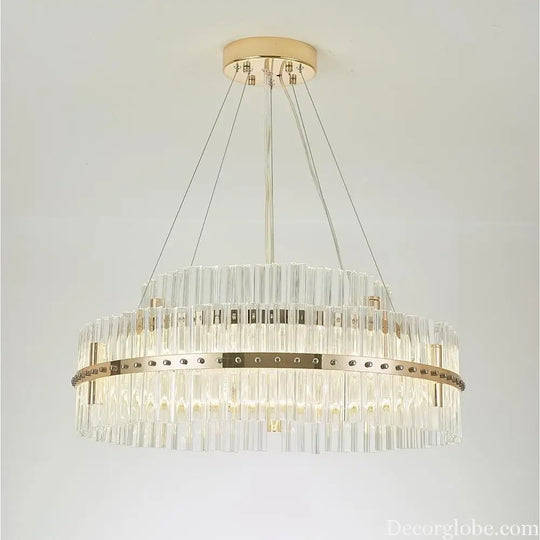Modern Luxury Round Crystal LED Chandelier – Gold Finish Single Tier Lighting > Ceiling lights > Chandeliers
