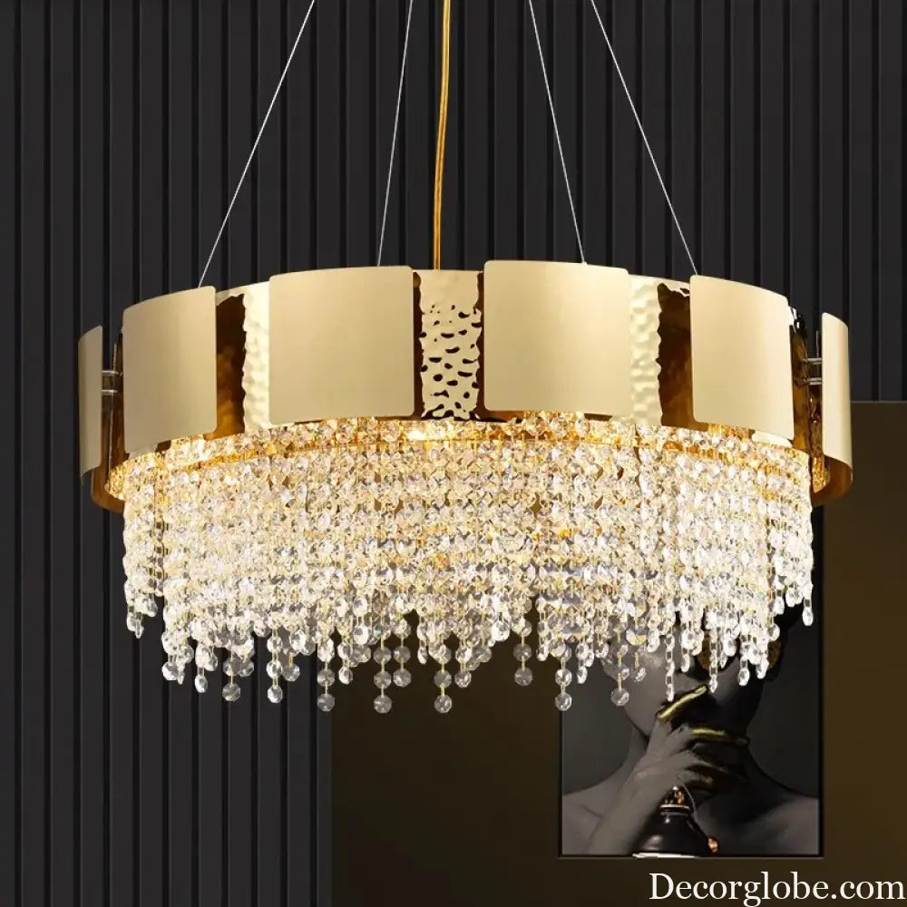 Modern Golden Stainless Steel Chandelier - Elegance for Living and Dining in Villas and Duplex Buildings - DecorGlobe