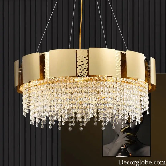 Modern Golden Stainless Steel Chandelier - Elegance for Living and Dining in Villas and Duplex Buildings - DecorGlobe