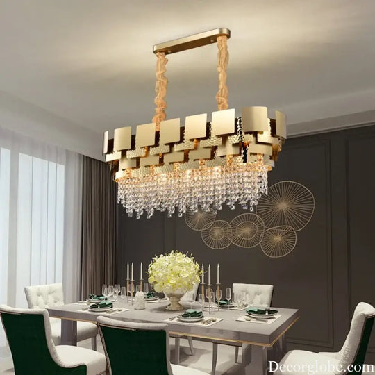Modern Golden Stainless Steel Chandelier - Elegance for Living and Dining in Villas and Duplex Buildings - DecorGlobe