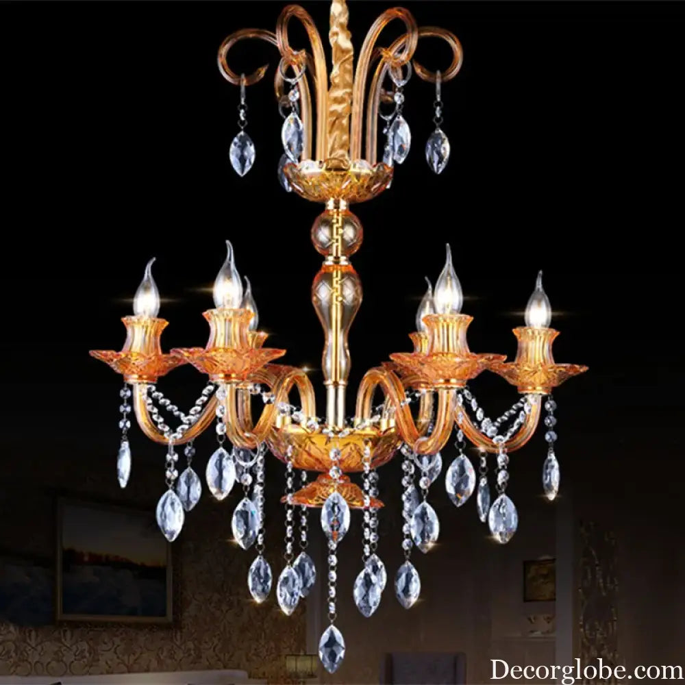 Modern Luxury Green Crystal Chandelier Wave Lotus Leaf Design LED Pendant Light for Bedroom Hotel Lobby Corridor And