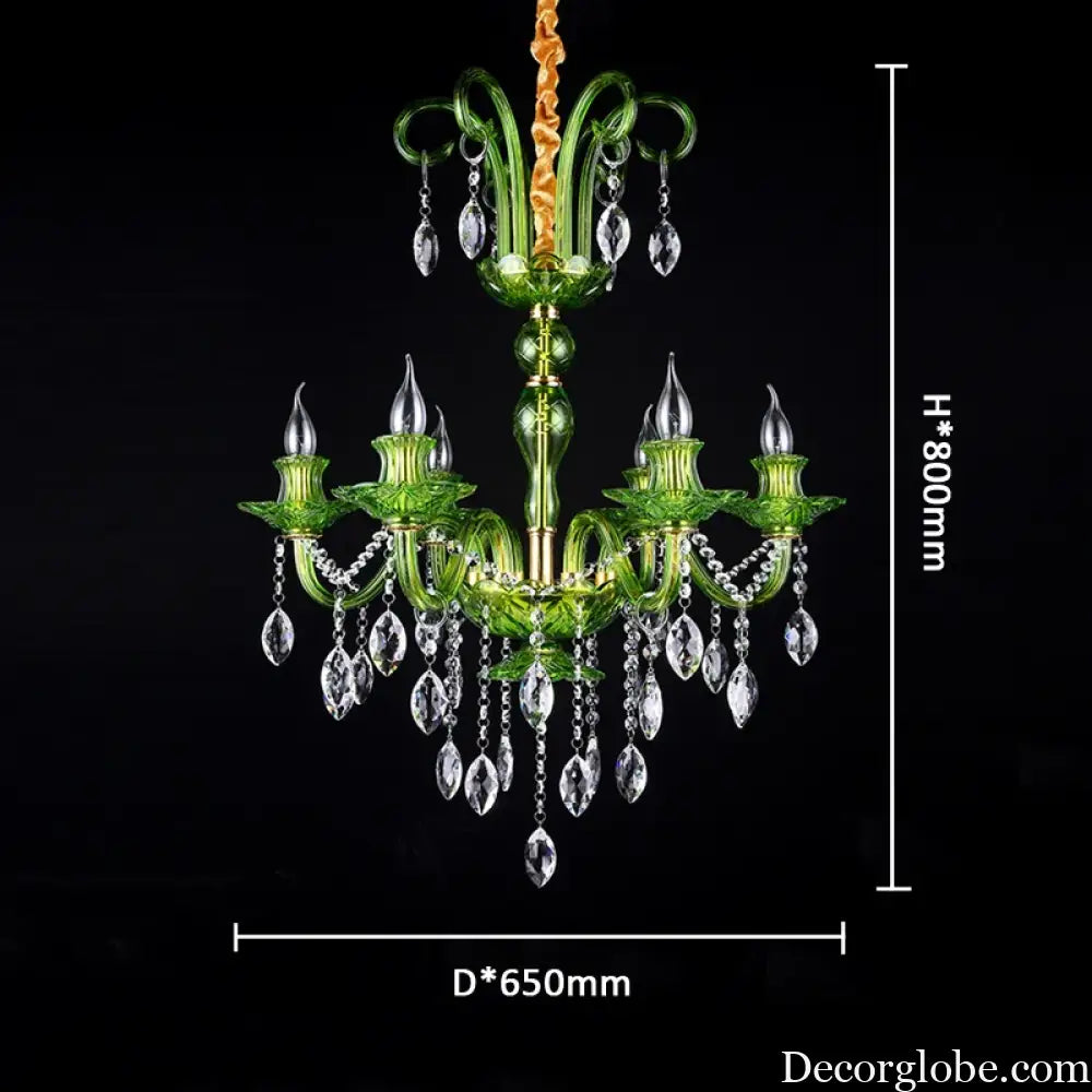 Modern Luxury Green Crystal Chandelier Wave Lotus Leaf Design LED Pendant Light for Bedroom Hotel Lobby Corridor And