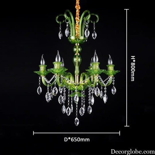 Modern Luxury Green Crystal Chandelier Wave Lotus Leaf Design LED Pendant Light for Bedroom Hotel Lobby Corridor And