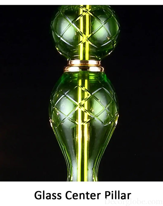Modern Luxury Green Crystal Chandelier Wave Lotus Leaf Design LED Pendant Light for Bedroom Hotel Lobby Corridor And