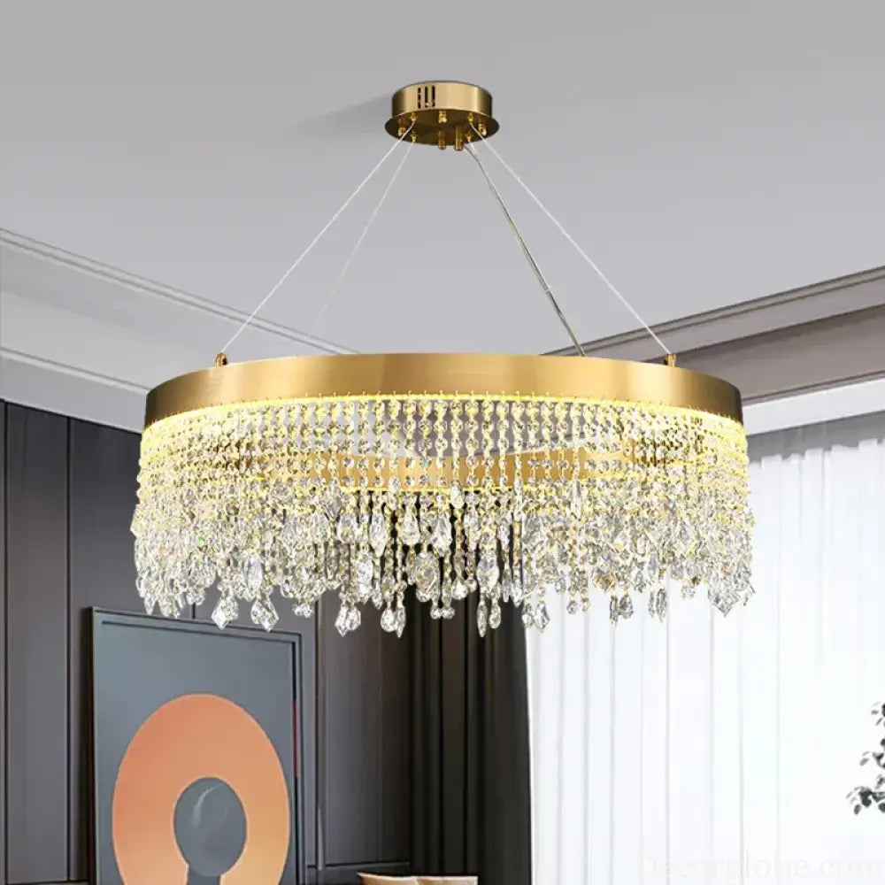Modern LED Crystal Chandelier - Elegant Lighting Fixture for Living Room, Dining Room, Kitchen, and Home Lighting Decor - DecorGlobe