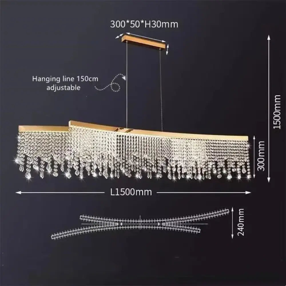 Modern LED Crystal Chandelier - Elegant Lighting Fixture for Living Room, Dining Room, Kitchen, and Home Lighting Decor - DecorGlobe