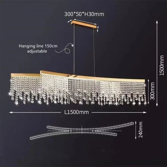 Modern LED Crystal Chandelier - Elegant Lighting Fixture for Living Room, Dining Room, Kitchen, and Home Lighting Decor - DecorGlobe