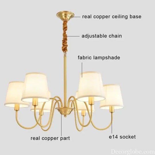 Modern LED Fabric Chandelier Light for Living and Dining Room Chandelier