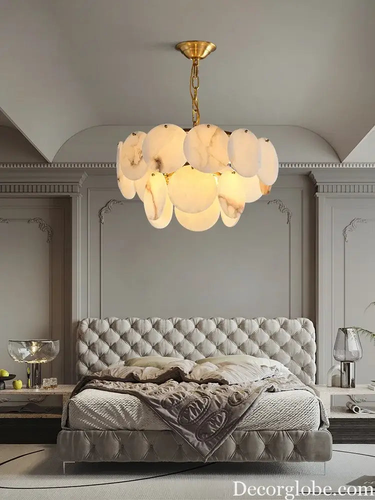 Modern Luxury LED Natural Marble Chandeliers - Illuminating Elegance for Living, Dining, and Kitchen - DecorGlobe