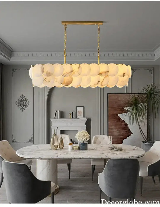 Modern Luxury LED Natural Marble Chandeliers - Illuminating Elegance for Living, Dining, and Kitchen - DecorGlobe