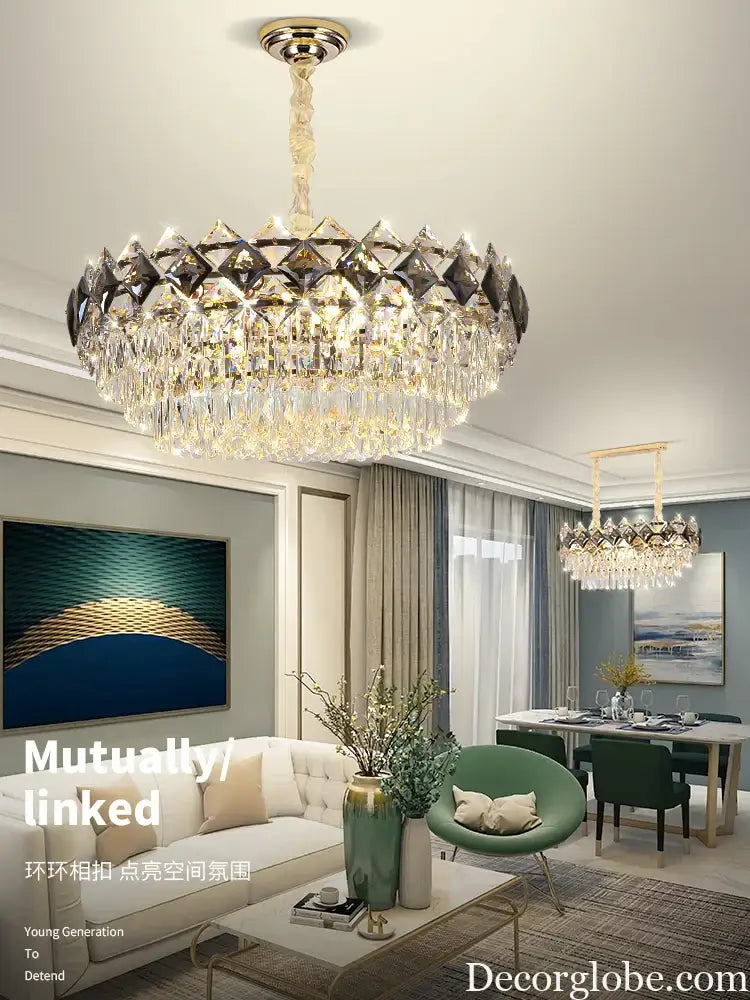 Modern Light Luxury Crystal Chandelier - A Stunning Main Lamp for Living Rooms, Dining Rooms, and Bedrooms - DecorGlobe