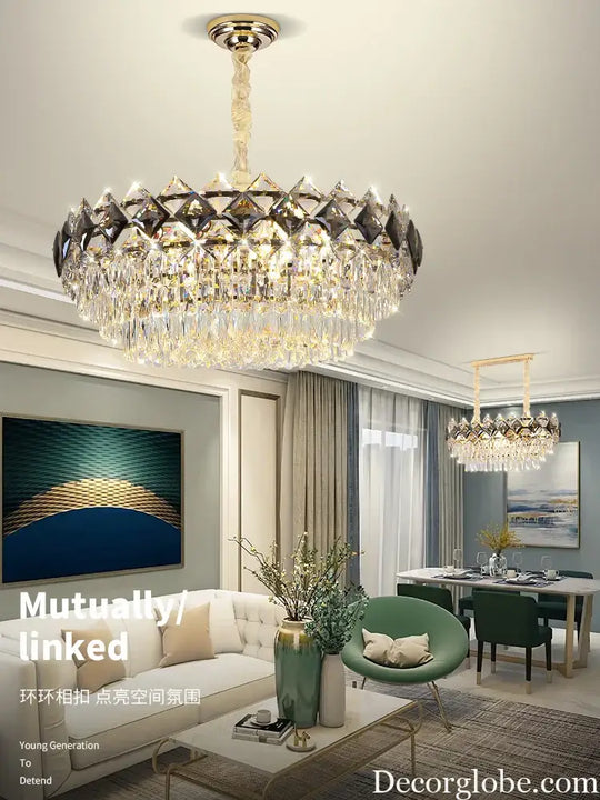 Modern Light Luxury Crystal Chandelier - A Stunning Main Lamp for Living Rooms, Dining Rooms, and Bedrooms - DecorGlobe