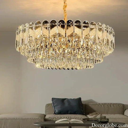 Modern Light Luxury Crystal Chandelier - Gold Finish for Dining and Living Rooms with Free Shipping - DecorGlobe
