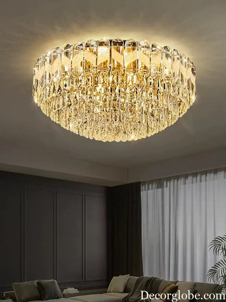 Modern Light Luxury Crystal Chandelier - Gold Finish for Dining and Living Rooms with Free Shipping - DecorGlobe