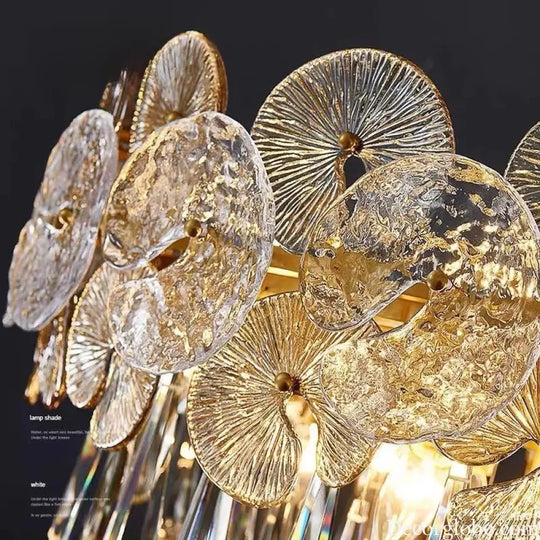 Modern Light Luxury LED Lotus Flower Crystal Ceiling Chandelier - Elegance for Living Rooms, Bedrooms, Restaurants, and Halls - DecorGlobe